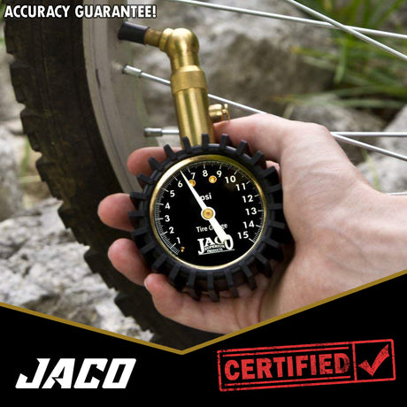 Photo of Elite® Low Pressure Tire Gauge - 15 PSI by JACO - Premium Tire Pressure Gauge for UTVs / Side by Sides