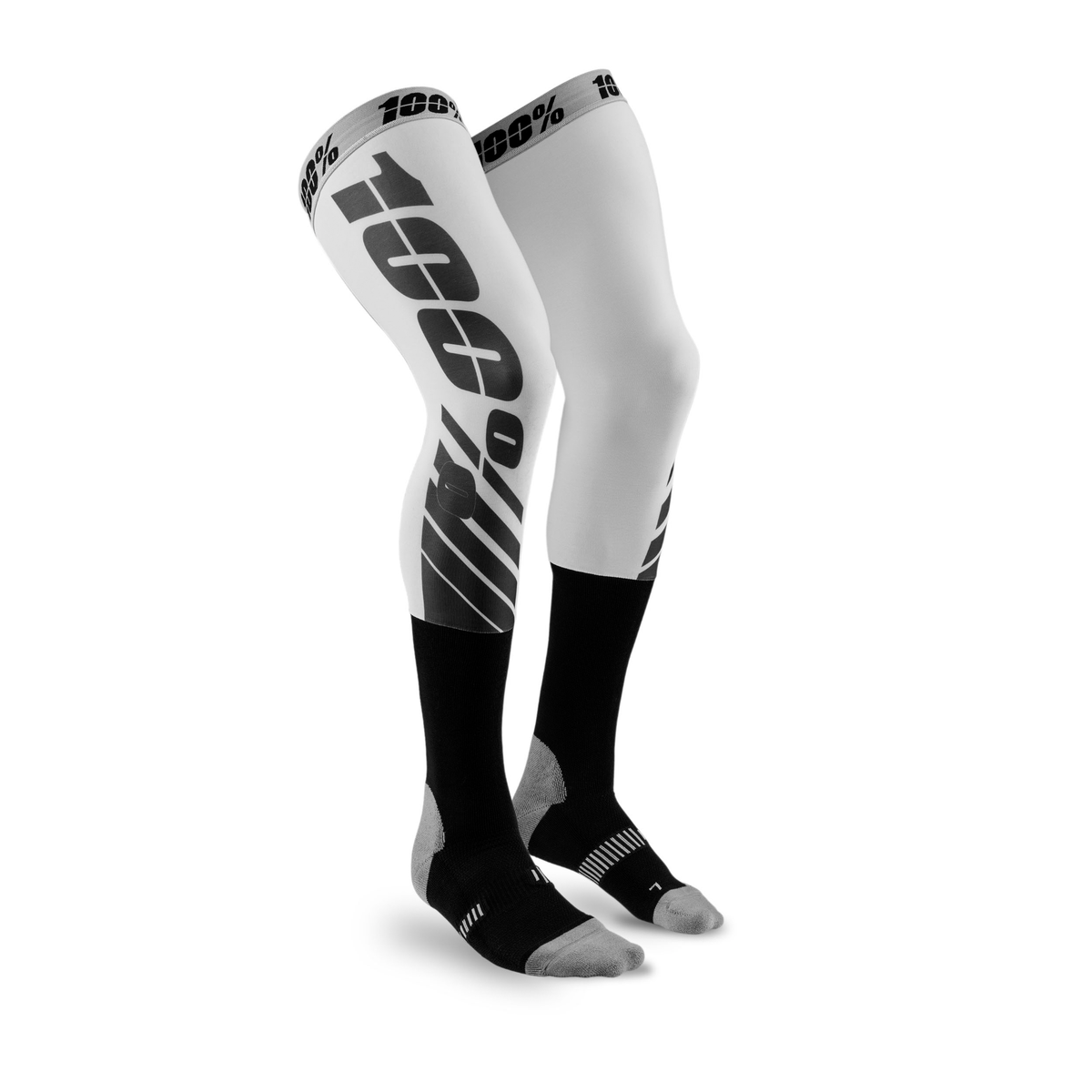 100% REV Knee Brace Moto Socks - Flash Grey, Small/Medium