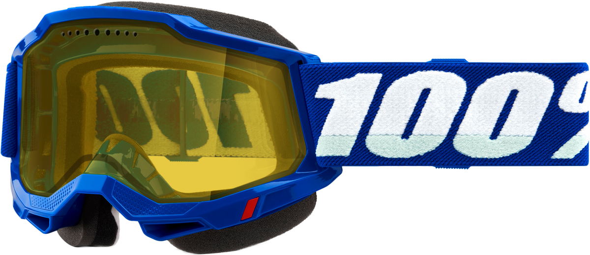 100% Accuri 2 Snowmobile Goggles - Blue Yellow Lens