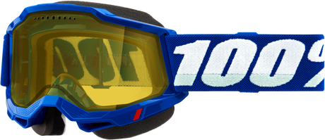 100% Accuri 2 Snowmobile Goggles - Blue Yellow Lens