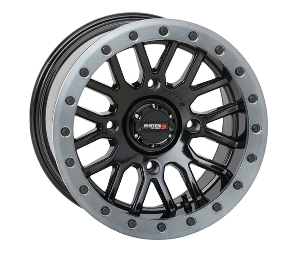 Photo of SYSTEM 3 SB9 WHEEL 15X9 5+4 (+10MM) 4/156 GLOSS BLACK by SYSTEM 3 - Premium Wheels for UTVs / Side by Sides