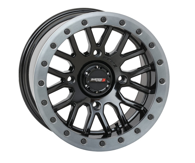 Photo of SB9 WHEEL 15X9 5+4 (+10MM) 4/156 GLOSS BLACK by SYSTEM 3 - Premium Wheels for UTVs / Side by Sides