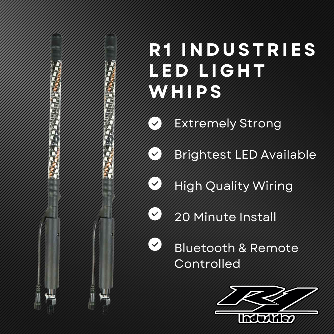 Bright LED Light Whips - R1 Industries - Lifetime Warranty