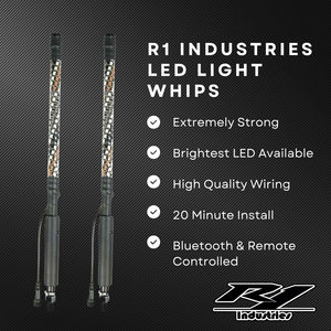 Bright LED Light Whips - R1 Industries - Lifetime Warranty