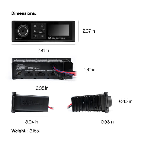 Photo of DEALER Marine DIN Radio by ECOXGEAR - Premium for UTVs / Side by Sides