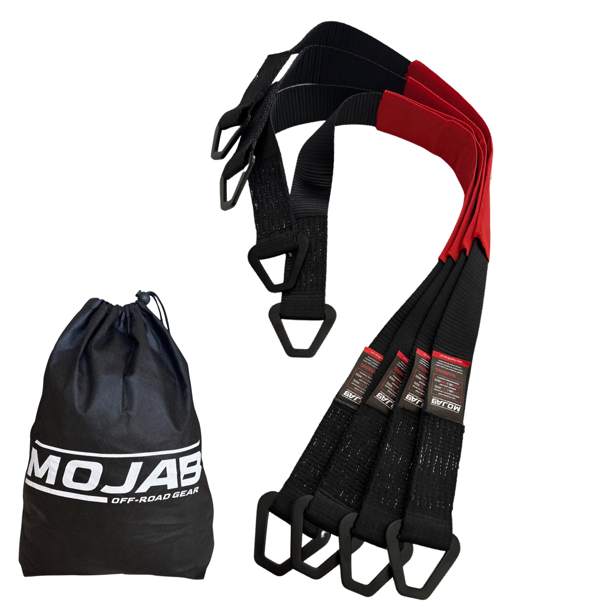 Photo of 2"x 39'' Axle Tie-down with rings (pack of 4) (Lifetime Warranty) by MOJAB OFFROAD - Premium Tie Downs for UTVs / Side by Sides