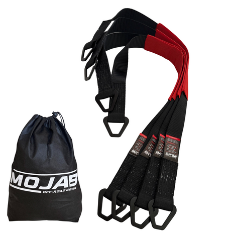 Photo of 2"x 39'' Axle Tie-down with rings (pack of 4) (Lifetime Warranty) by MOJAB OFFROAD - Premium Tie Downs for UTVs / Side by Sides