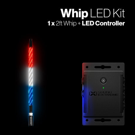 Photo of POWERSPORTS Extreme Whip Kit Qty 1 x 2Ft plus LEDCast Controller by ECOXGEAR - Premium for UTVs / Side by Sides