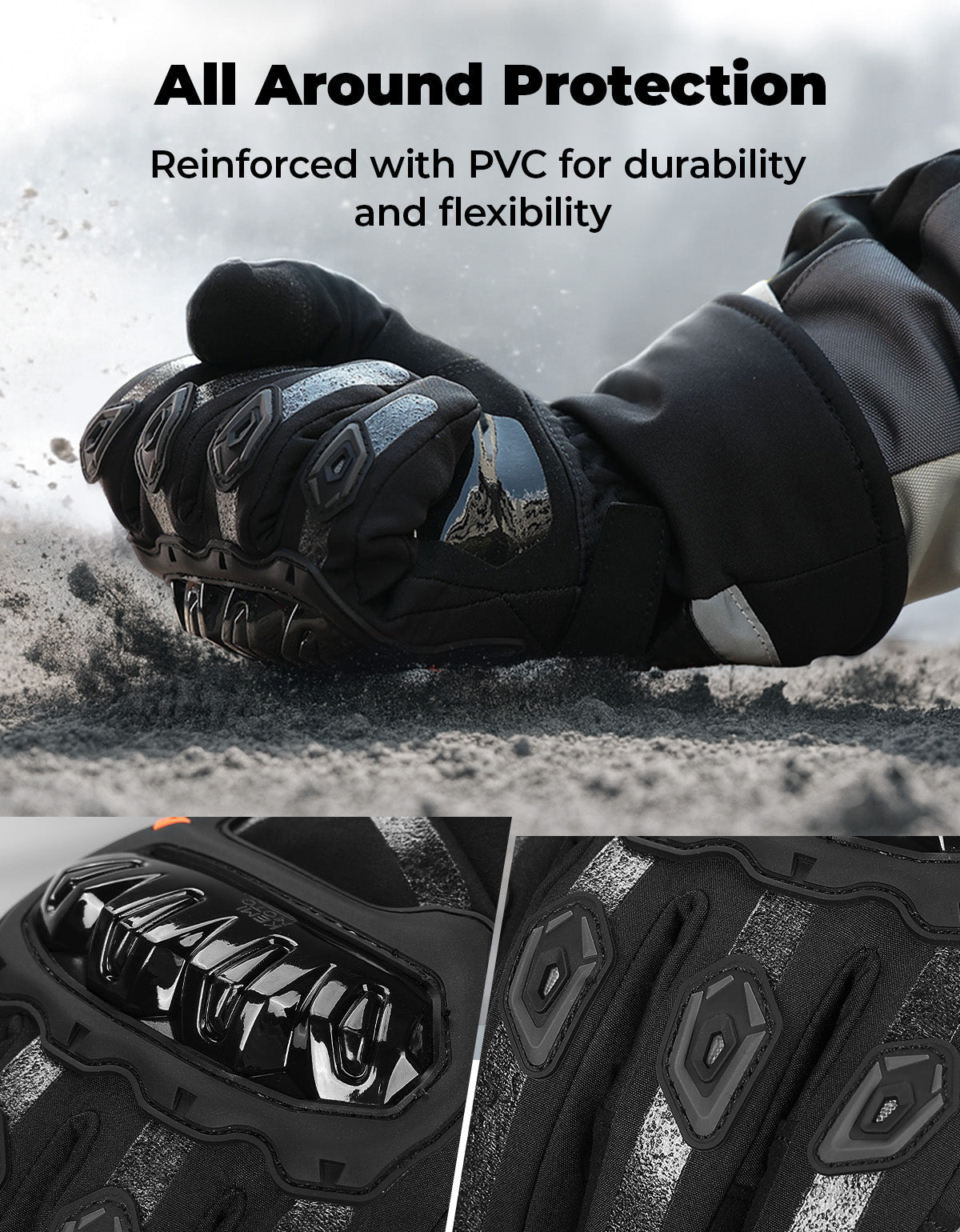 Photo of Motorcycle Winter Warm Gloves by Kemimoto - Premium for UTVs / Side by Sides