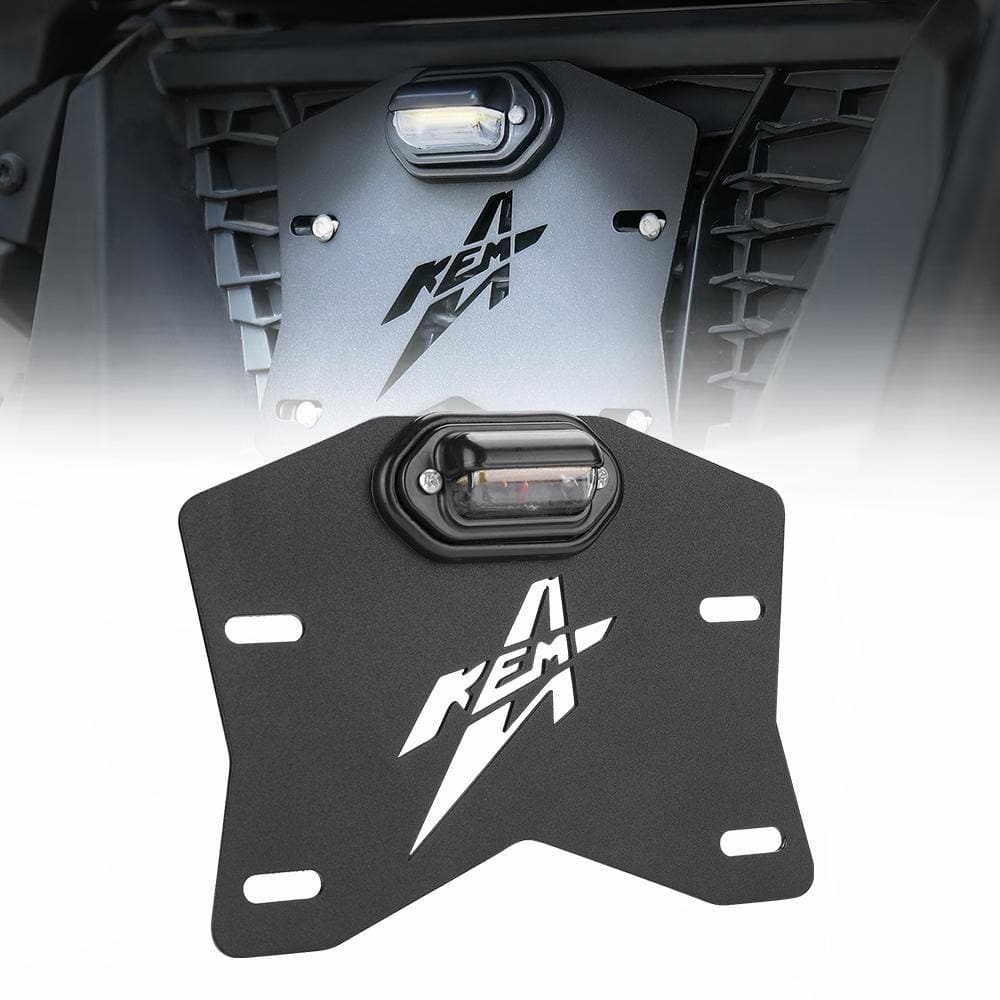 Photo of Universal LED License Plate Bracket Kit Fit Can-Am, Polaris by Kemimoto - Premium for UTVs / Side by Sides