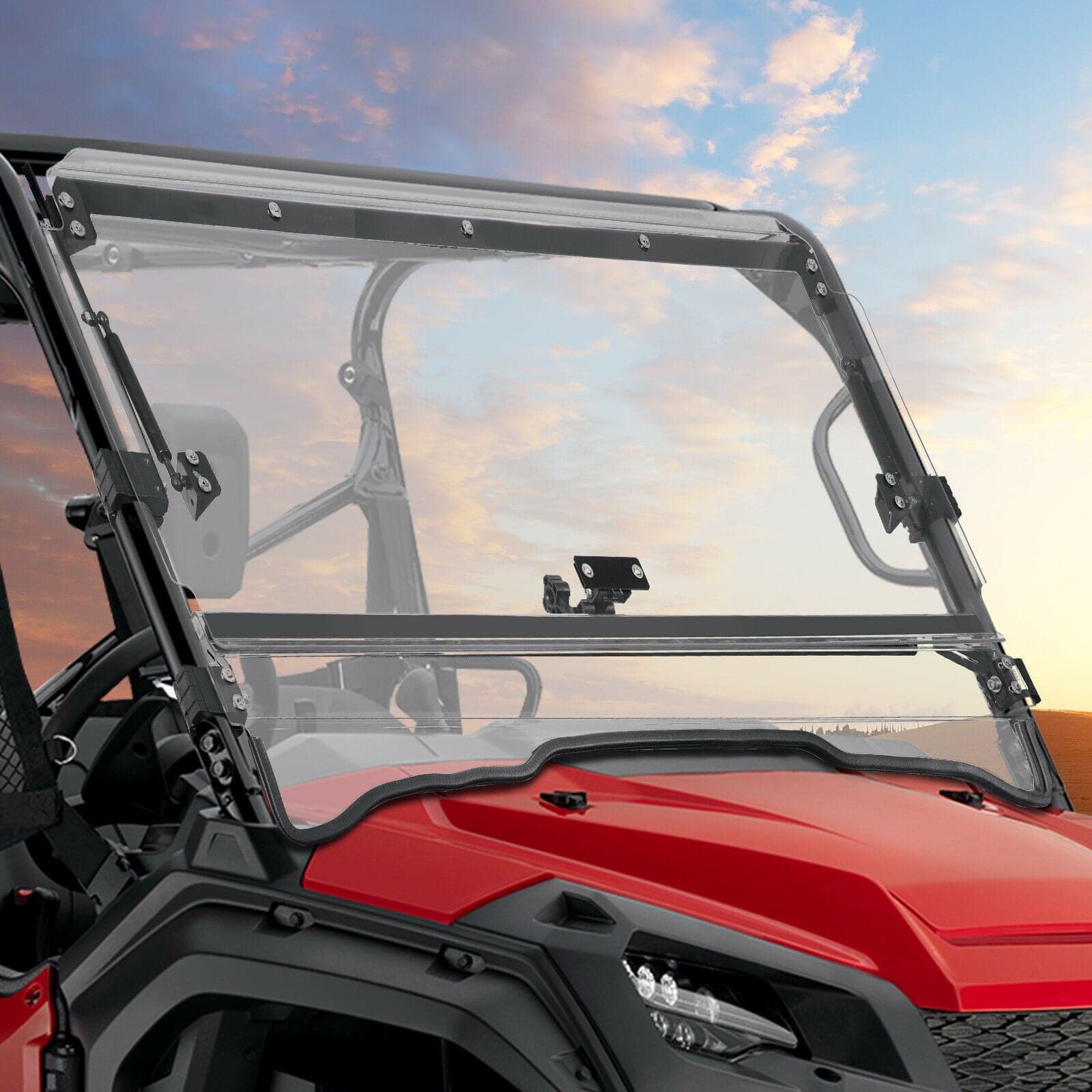 Photo of UTV 3-IN-1 Flip Windshield for Pioneer 1000 /1000-5 /1000-6 by Kemimoto - Premium for UTVs / Side by Sides