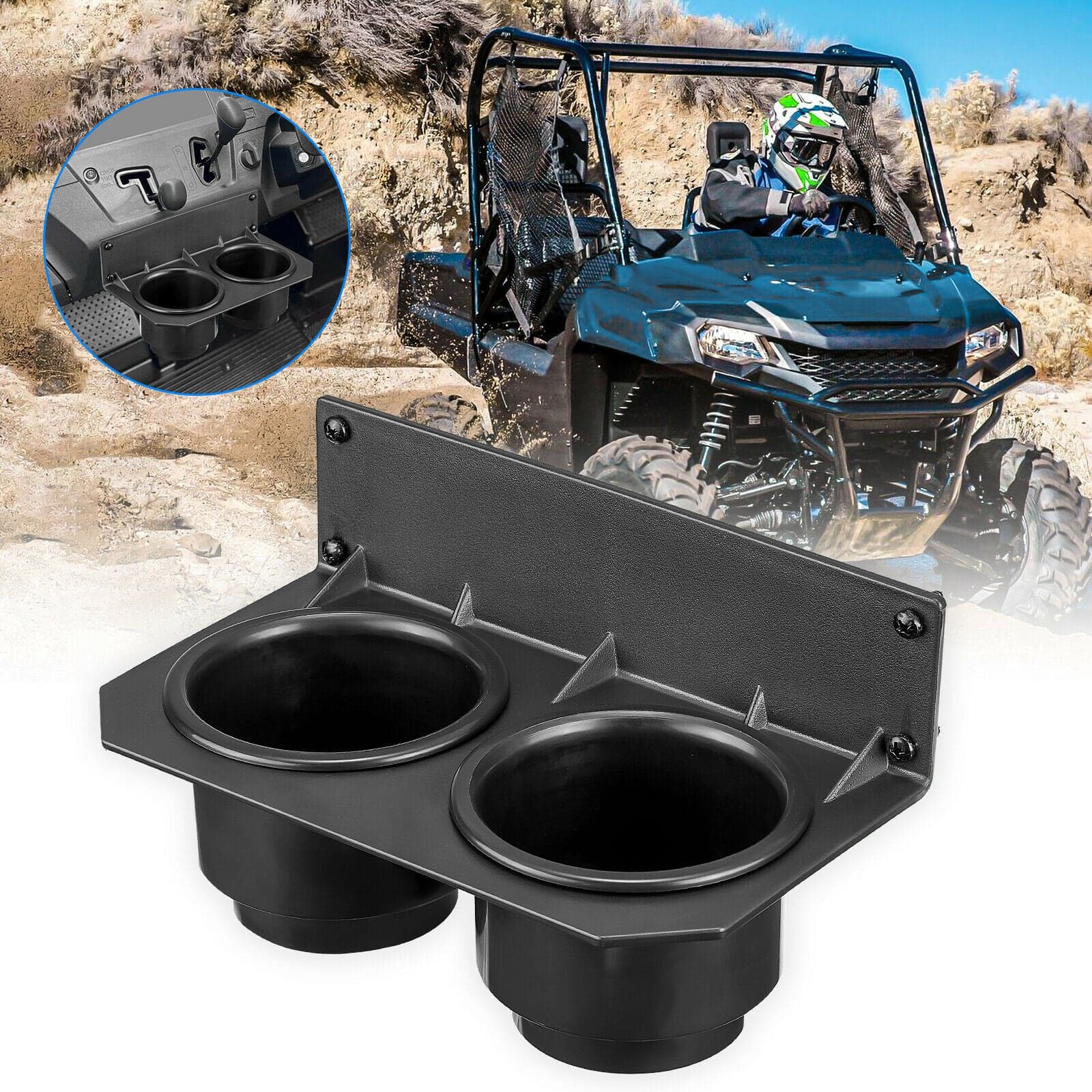 Photo of Center Dash Cup Holder for Honda Pioneer 700/700-4 2014-2023 by Kemimoto - Premium for UTVs / Side by Sides