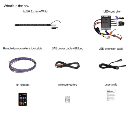 Photo of POWERSPORTS Extreme Whip Kit Qty 1 x 2Ft plus LEDCast Controller by ECOXGEAR - Premium for UTVs / Side by Sides