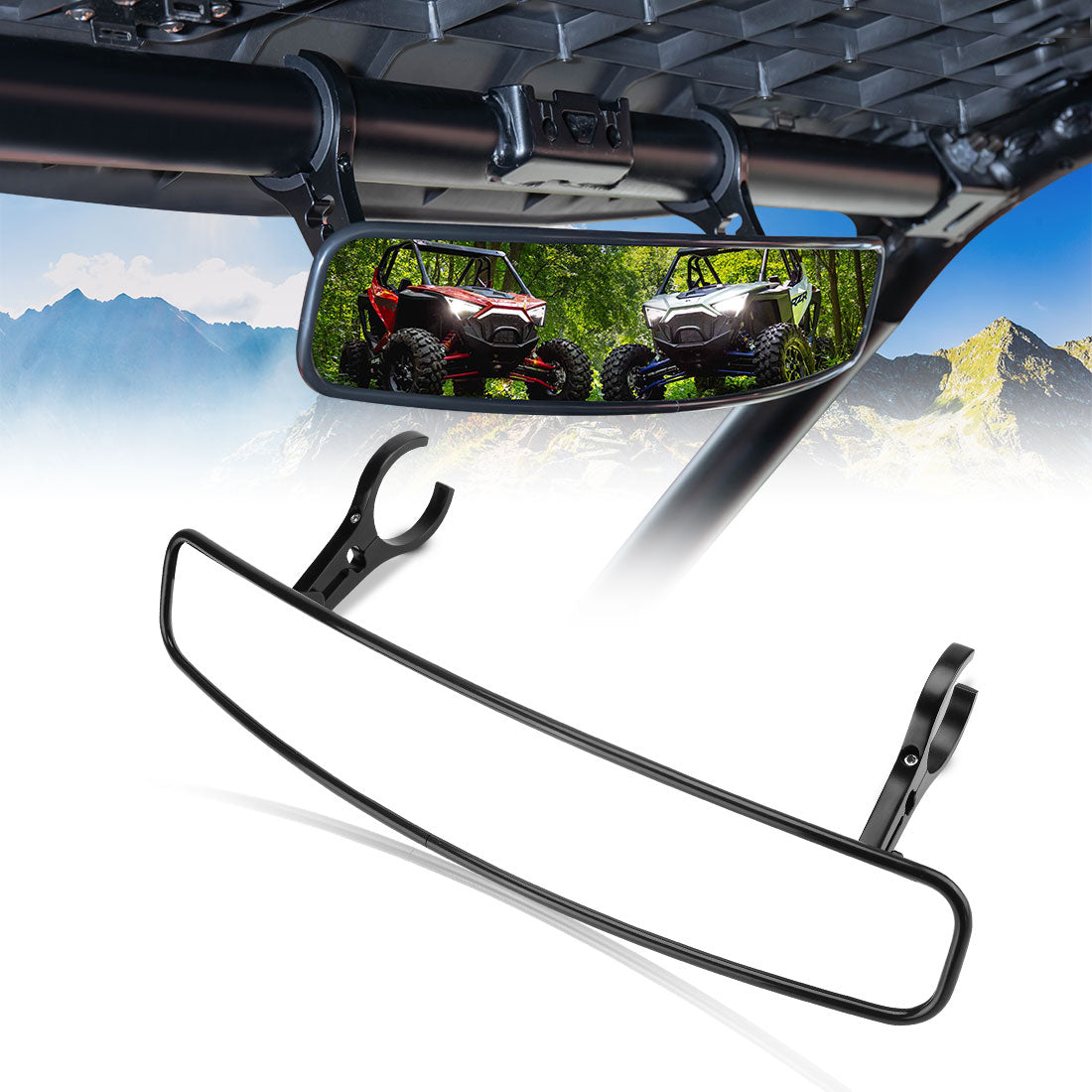 Photo of UTV 1.75" / 2" Side View Mirror and Rearview Mirrors by Kemimoto - Premium for UTVs / Side by Sides