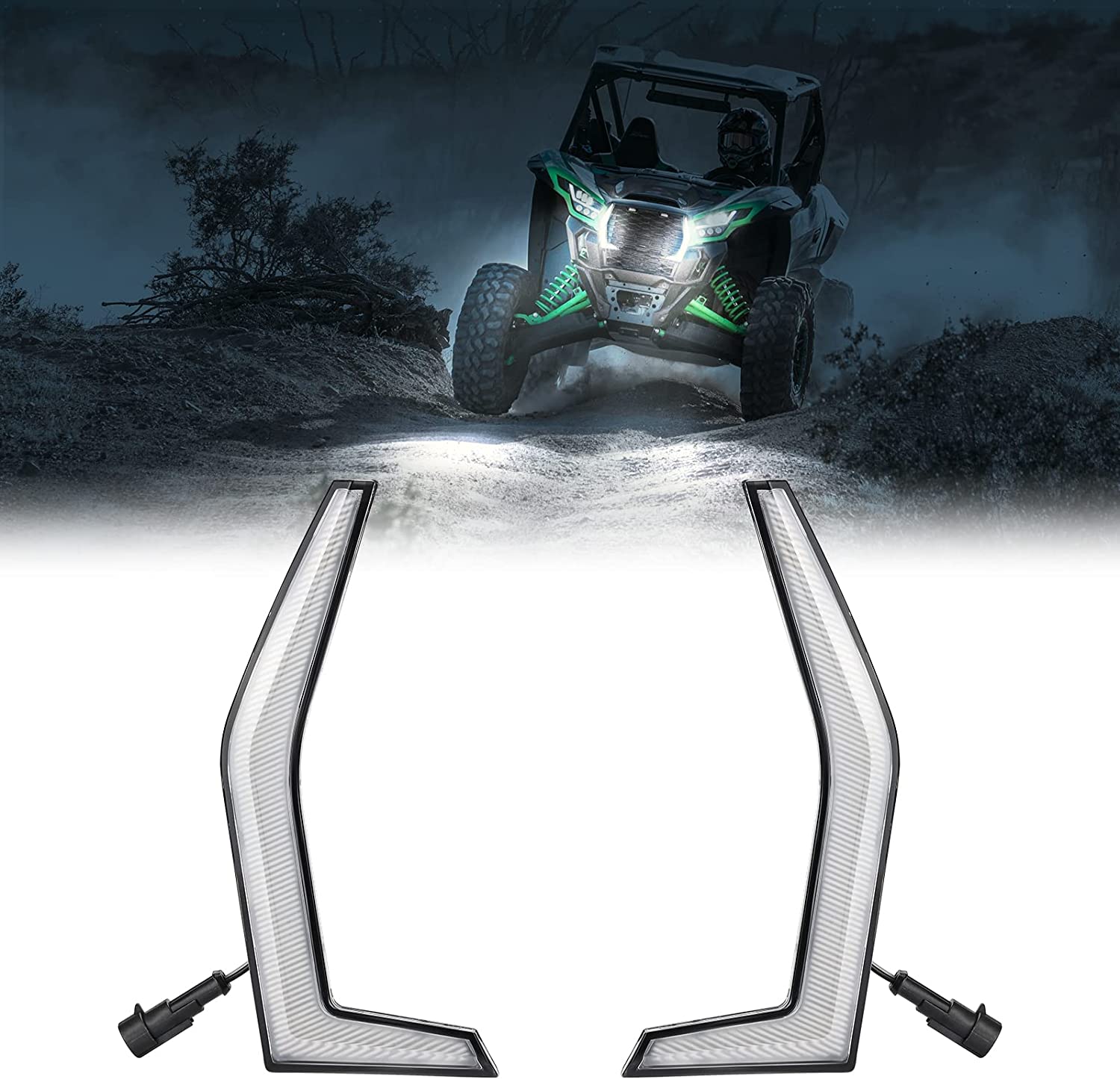 Photo of Fang Lights for Kawasaki Teryx KRX 1000 by Kemimoto - Premium for UTVs / Side by Sides