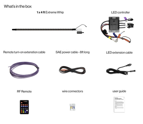 Photo of POWERSPORTS Extreme Whip Kit Qty 1 x 4 Ft plus LEDCast Controller by ECOXGEAR - Premium for UTVs / Side by Sides