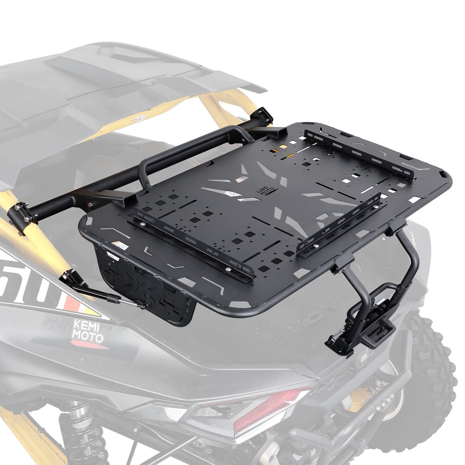 Photo of Rear Spare Tire Carrier & Cargo Rack for Can-Am Maverick R 2024+ – Heavy-Duty UTV Bed Storage Accessory by Kemimoto - Premium for UTVs / Side by Sides
