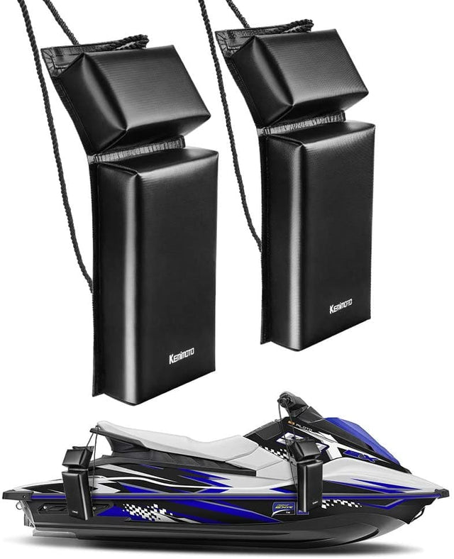 Photo of PWC Boat Fender Docking Protection Kit for Seadoo Jet Ski Waverunner, Upgrade Size 18"x6.5"x2.4", with 2 Ropes by Kemimoto - Premium for UTVs / Side by Sides