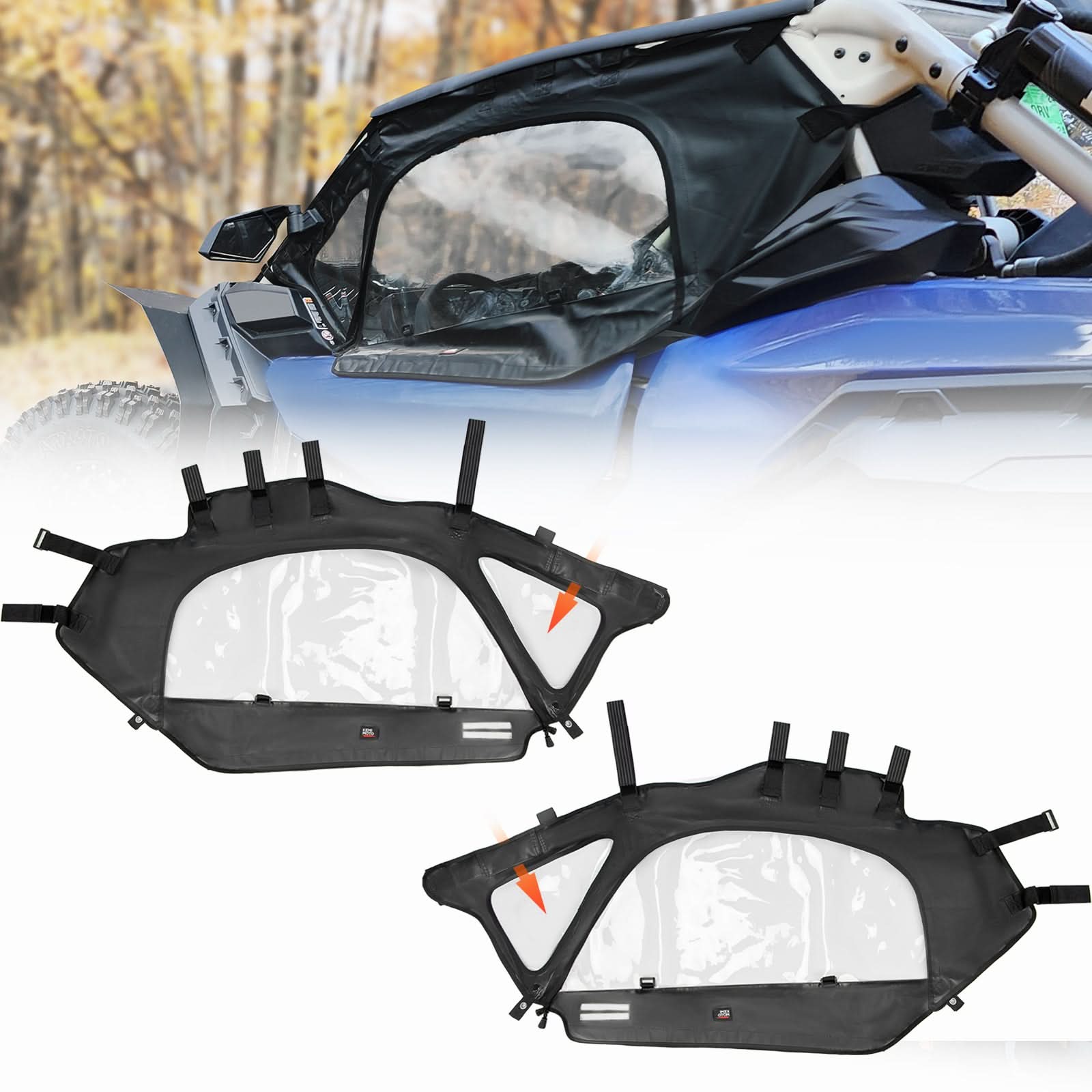 Photo of Soft Cab Enclosures Upper Windows for Can-am Maverick X3 by Kemimoto - Premium for UTVs / Side by Sides