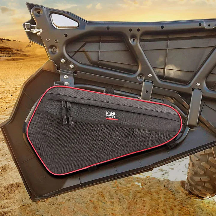 Photo of Lower Door Storage Bag & Center Storage Bag for Polaris RZR by Kemimoto - Premium for UTVs / Side by Sides