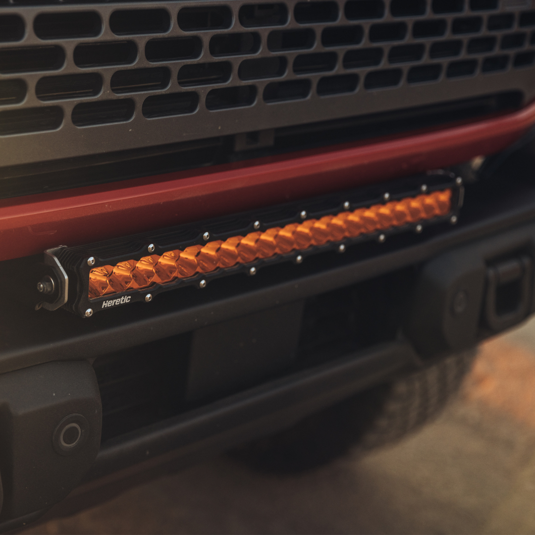 Photo of Ford Bronco (2021+) - 20" LED Capable Bumper Light Bar by Heretic Studio Dealer Portal - Premium Light Bar for UTVs / Side by Sides
