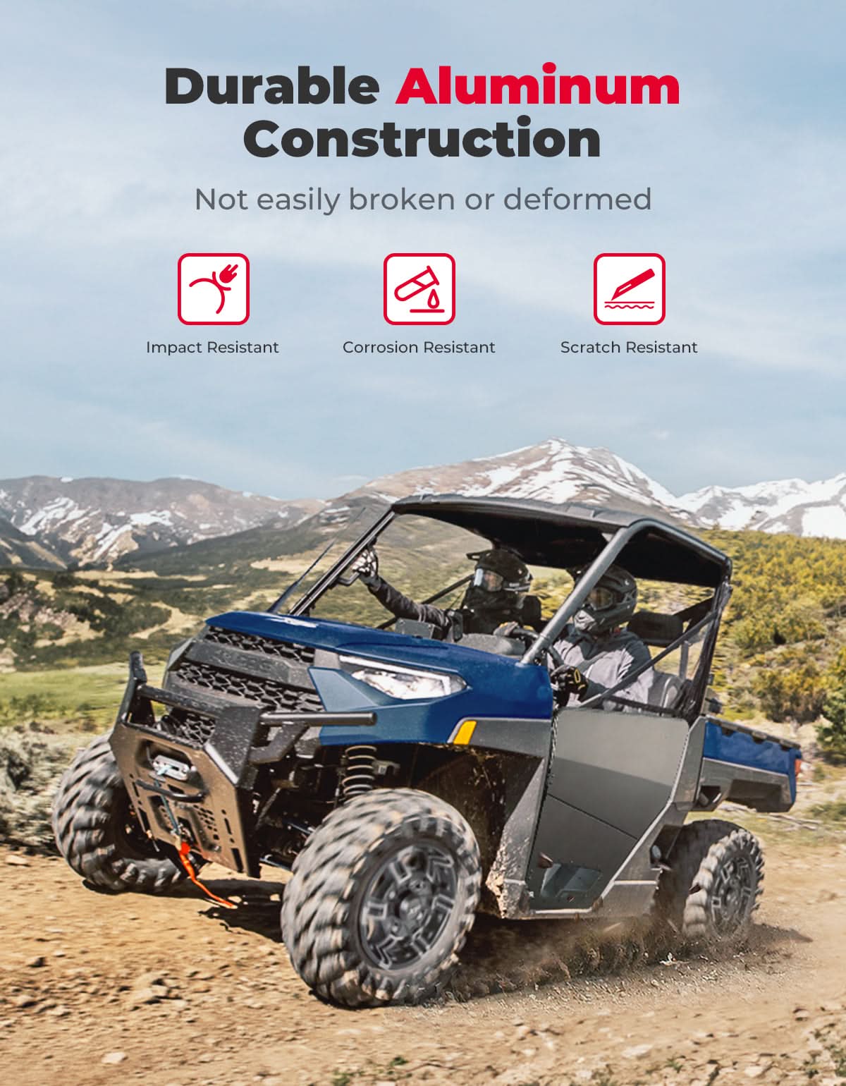 Photo of UTV Aluminum Half Door for Ranger XP 1000 2018-2025 by Kemimoto - Premium for UTVs / Side by Sides