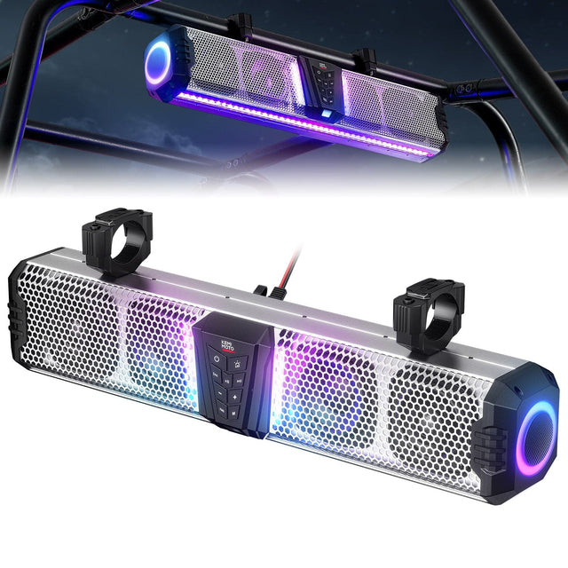 Photo of KEMIMOTO Midnight S60 26" RGB UTV Sound Bar for Golf Cart Marine 1"-2" Roll Bar by Kemimoto - Premium for UTVs / Side by Sides