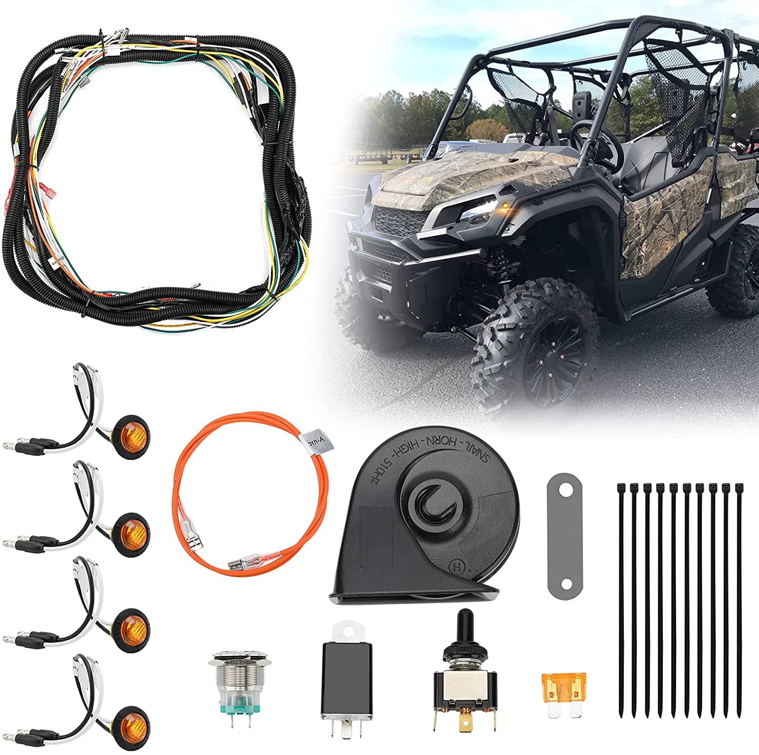 Photo of Kemimoto Crew Turn Signal Kit & Seat Cover & Side Mirrors For Polaris Ranger XP 1000 by Kemimoto - Premium for UTVs / Side by Sides