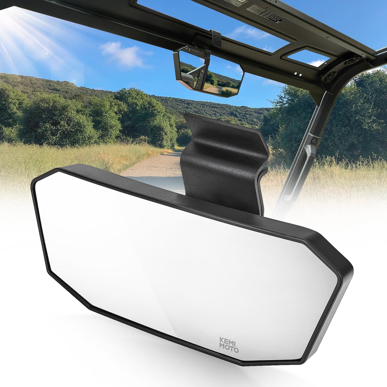 Photo of Rear View Mirror for Polaris Ranger/Can-Am Defender 2015-2023 by Kemimoto - Premium for UTVs / Side by Sides