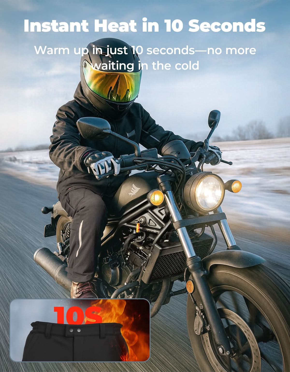 Photo of Men’s Heated Motorcycle Pants with 10000mAh Battery and Armor by Kemimoto - Premium for UTVs / Side by Sides