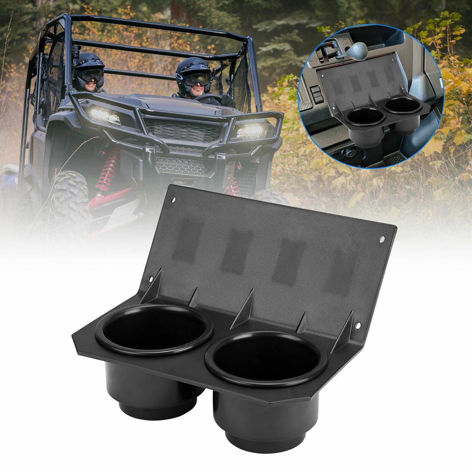 Photo of UTV Cup Holder with Switch Panel for Pioneer 1000/1000-5 by Kemimoto - Premium for UTVs / Side by Sides