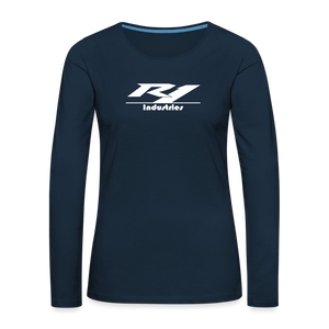 Women's Premium Long Sleeve T-Shirt - deep navy