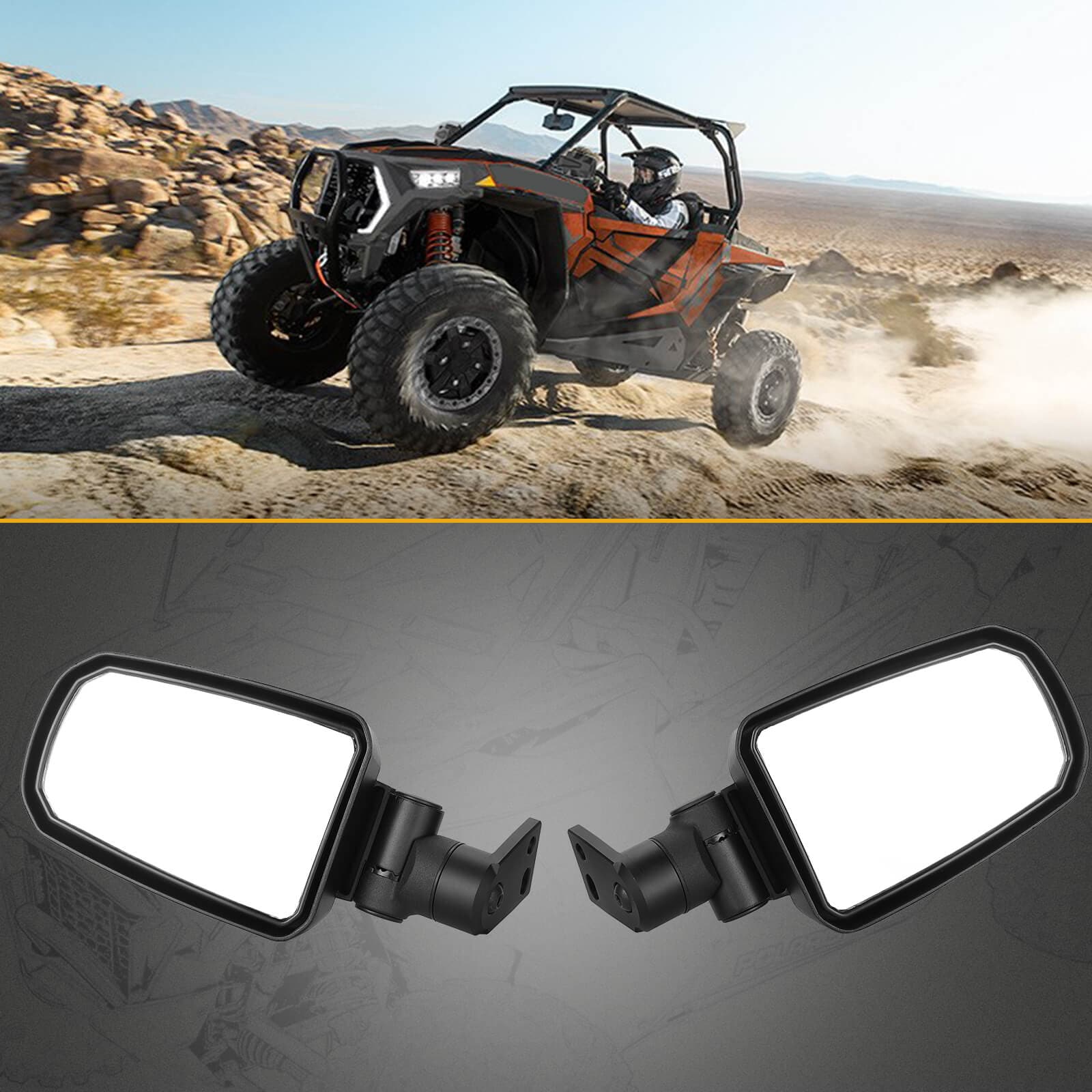 Photo of Kemimoto Folding Side Mirrors for Polaris RZR XP 900 1000 Turbo 2014-2023 by Kemimoto - Premium for UTVs / Side by Sides