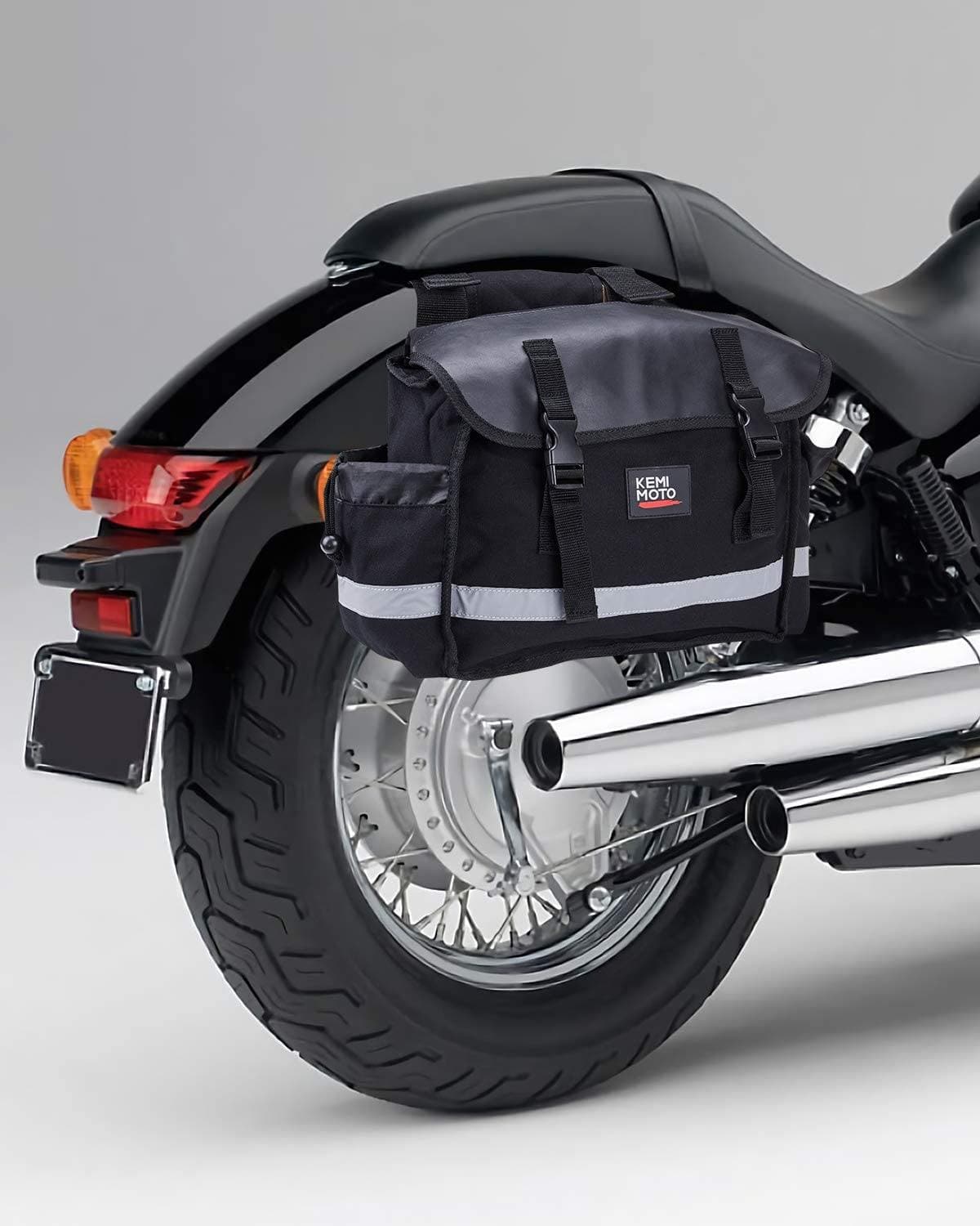 Photo of Motorcycle Throw Over Saddle Bags for Cruiser Motorbike Dirt Bike Scooter by Kemimoto - Premium for UTVs / Side by Sides
