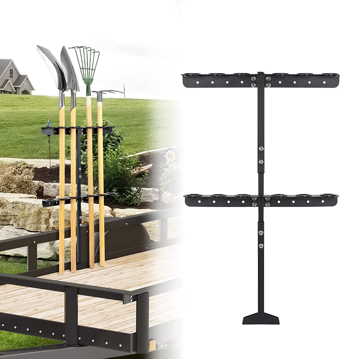 Photo of Landscape Hand Tool Rack With 6 Hole for Truck Trailer Mower UTV by Kemimoto - Premium for UTVs / Side by Sides