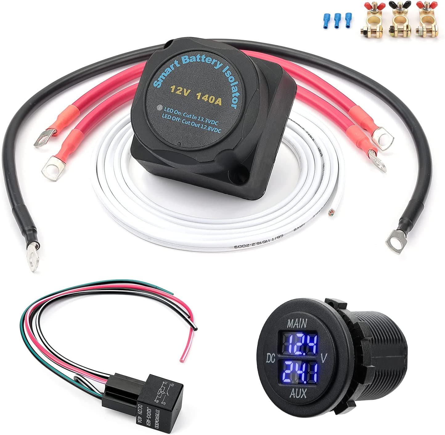 Photo of UTV ATV Dual Battery Isolator Kit 12V 140AMP by Kemimoto - Premium for UTVs / Side by Sides