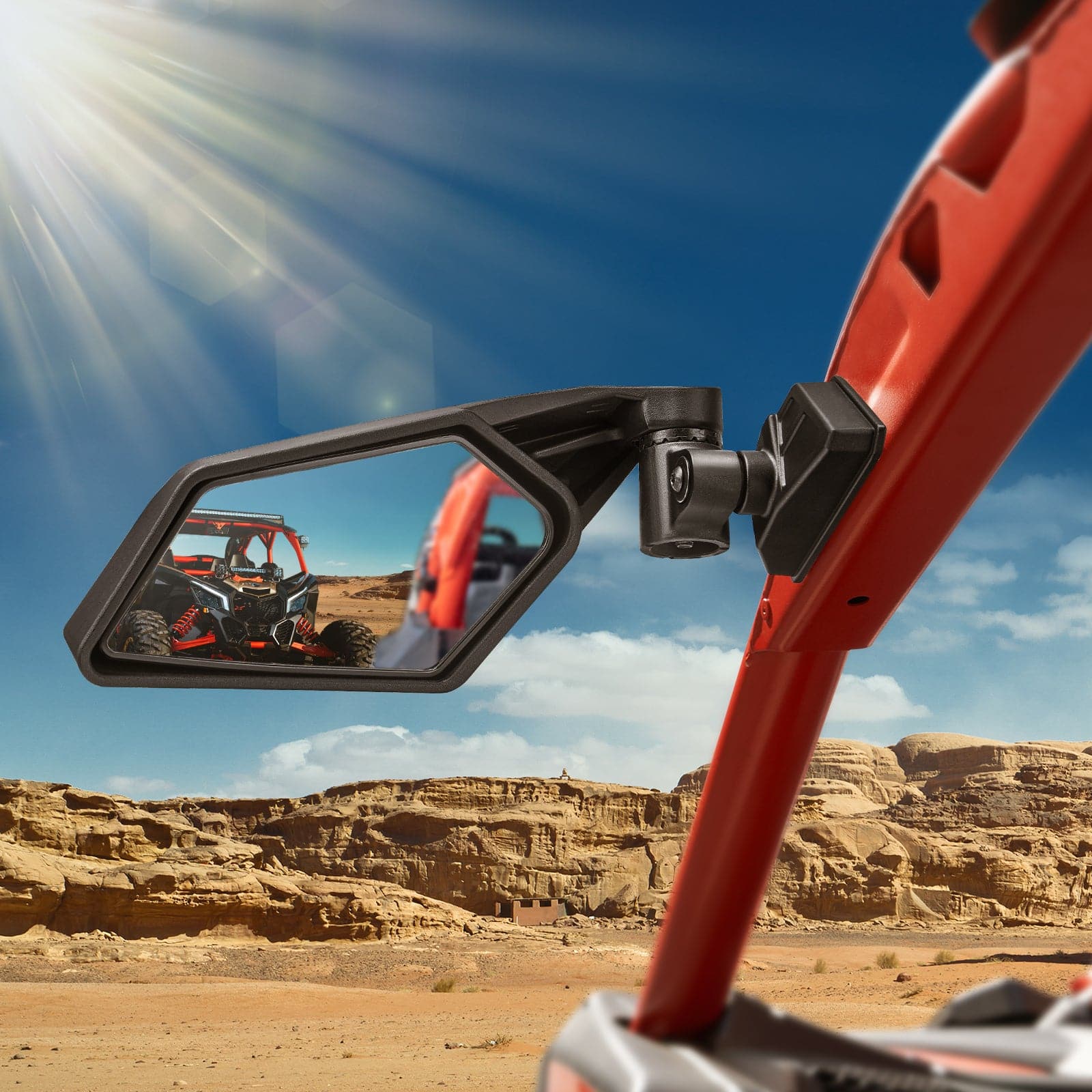 Photo of Side View Mirror & Hard Roof for Can-Am Maverick X3 Max by Kemimoto - Premium for UTVs / Side by Sides