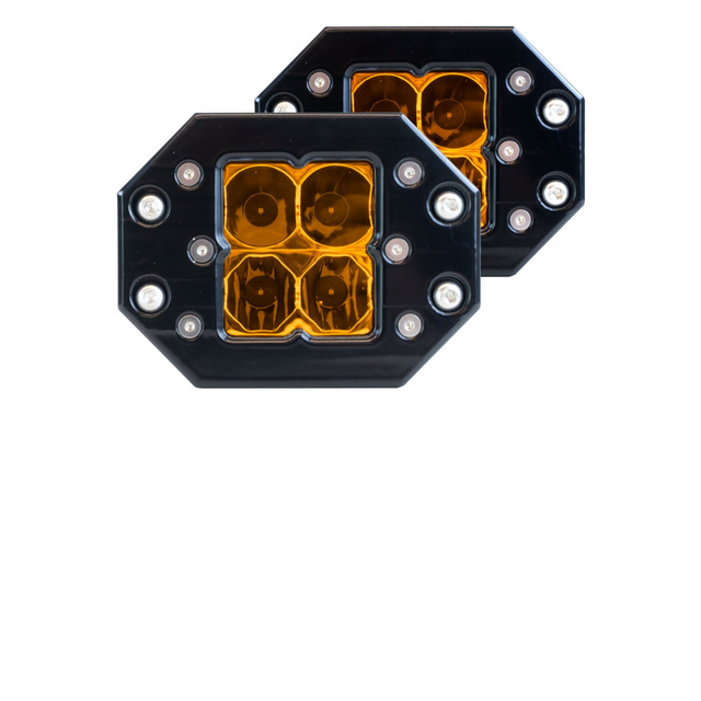 Photo of Quattro Flush Mount Amber LED Pod Light- Pair Pack by Heretic Studio Dealer Portal - Premium Light Bar for UTVs / Side by Sides