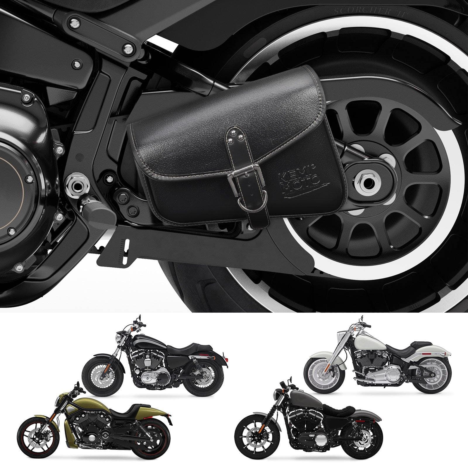 Photo of Swing Arm Saddle Bag for Sportster Rebel 300 500 by Kemimoto - Premium for UTVs / Side by Sides