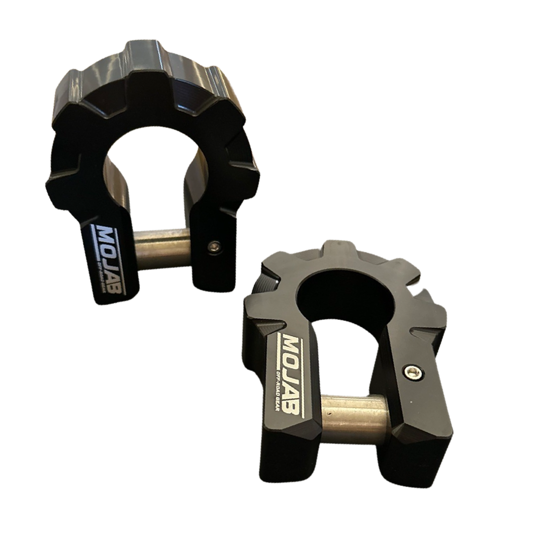 Photo of 3/4'' Extreme duty Aluminum D-Shackle set (9T) (LIFETIME WARRANTY*) by MOJAB OFFROAD - Premium Shackle for UTVs / Side by Sides