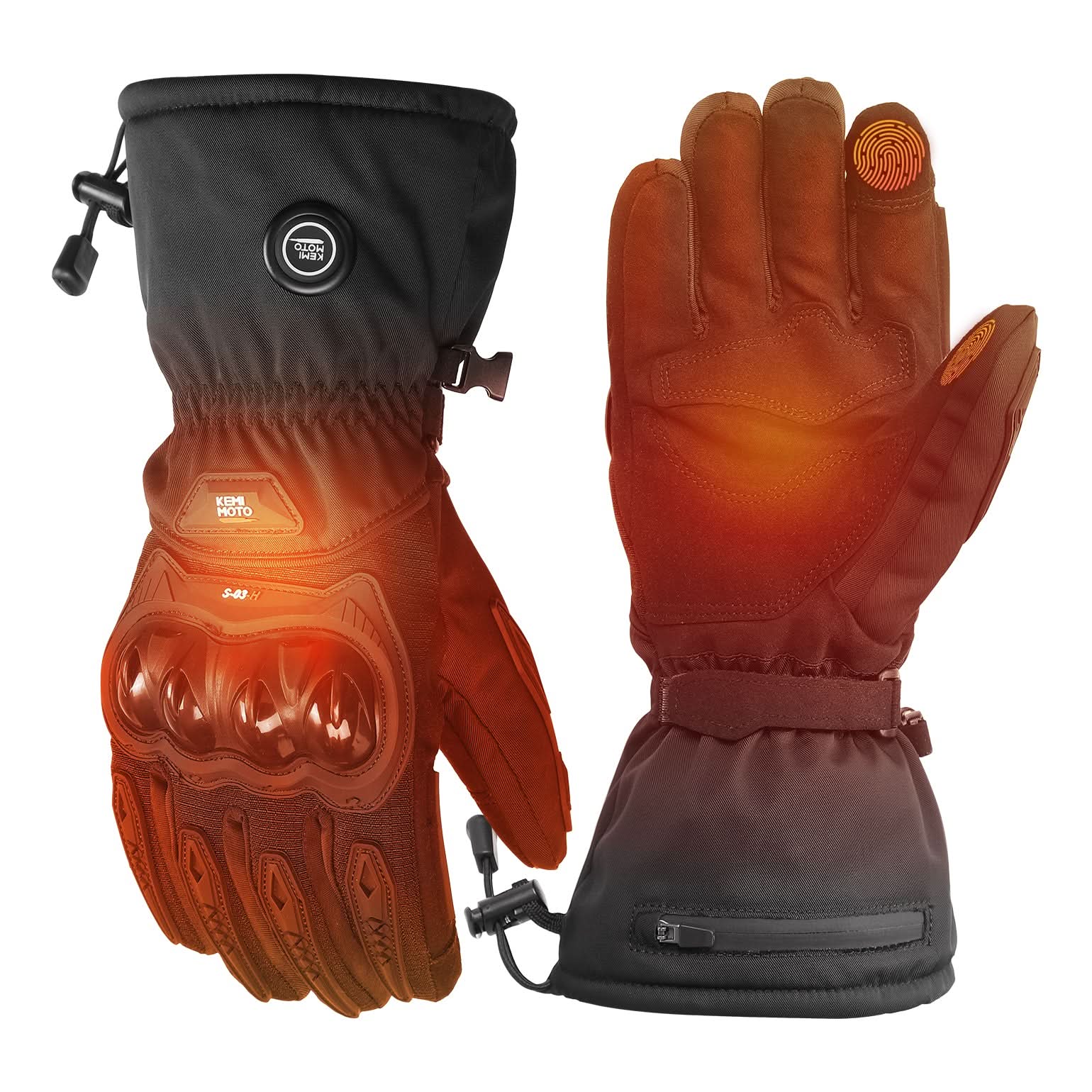 Photo of Heated Motorcycle Gloves Waterproof Windproof Touchscreen with Batteries by Kemimoto - Premium for UTVs / Side by Sides