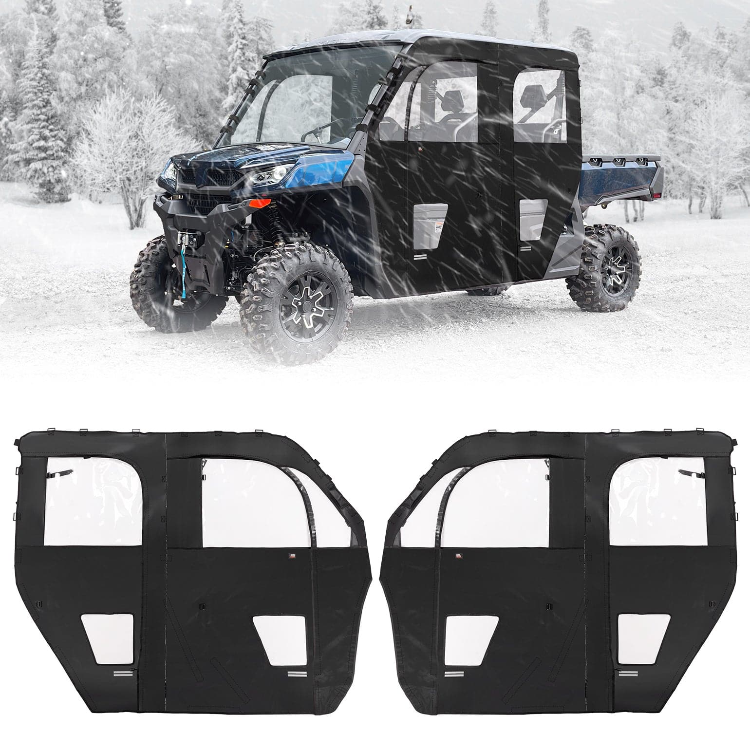 Photo of Soft Cab Enclosure Doors for CFMOTO UForce 1000XL 2022-2024 by Kemimoto - Premium for UTVs / Side by Sides