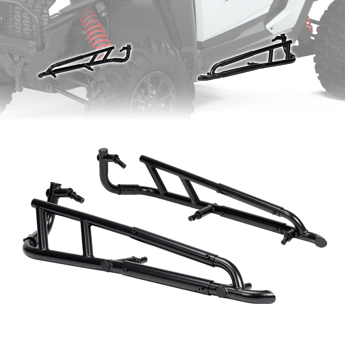 Photo of Heavy Duty Steel Nerf Bars Rock Sliders for Polaris RZR XP 1000/ XP 4 1000 2024-2025, 2-Seat by Kemimoto - Premium for UTVs / Side by Sides
