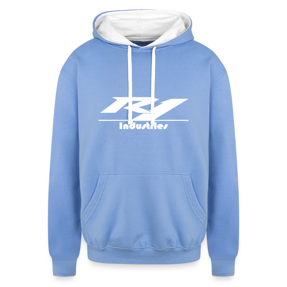 R1 Industries Contrast Hoodie - sky blue/white