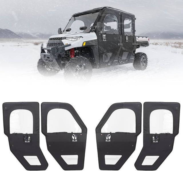 Photo of UTV Doors With Steel Frame for Polaris Ranger CREW XP 1000 2018-2025 by Kemimoto - Premium for UTVs / Side by Sides