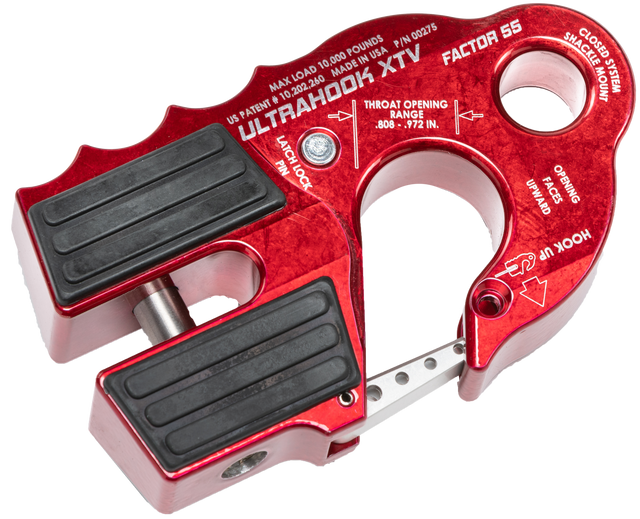 Photo of ULTRAHOOK XTV WINCH SHACKLE MOUNT RED by FACTOR 55 - Premium Winch for UTVs / Side by Sides