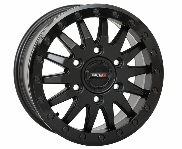 Photo of SYSTEM 3 SB8 WHEEL 15X7 6+1 (+68MM) 6/5.5 MATTE BLACK by SYSTEM 3 - Premium Wheels for UTVs / Side by Sides