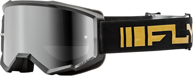 Photo of YOUTH ZONE GOGGLE BLACK/GOLD W/ SILVER MIRROR/SMOKE LENS by FLY RACING - Premium Eyewear for UTVs / Side by Sides