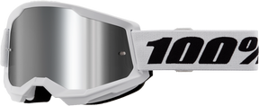 100% Strata 2 Goggles - White Mirror Silver Lens