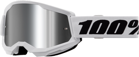 100% Strata 2 Goggles - White Mirror Silver Lens
